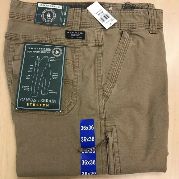 G.H. Bass & Co. Pants Gh Bass Co Mens Stretch Canvas Pant Tan